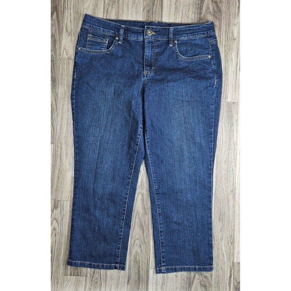 (3/$35) Bandolino Womens Size 12 Pockets Straight Leg Denim Blue Jeans‎